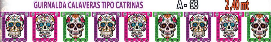 Guirnalda calaveras tipo catrina