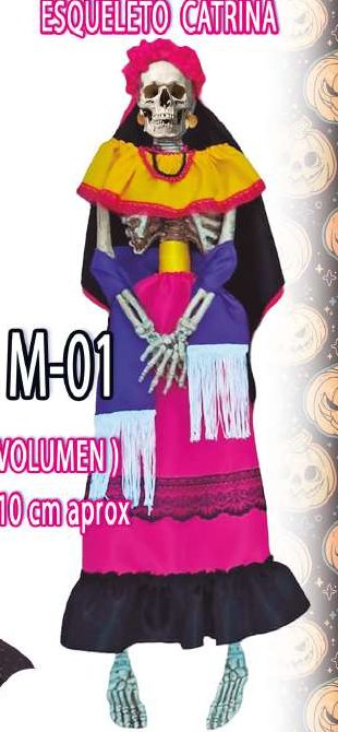 Esqueleto catrina en volumen