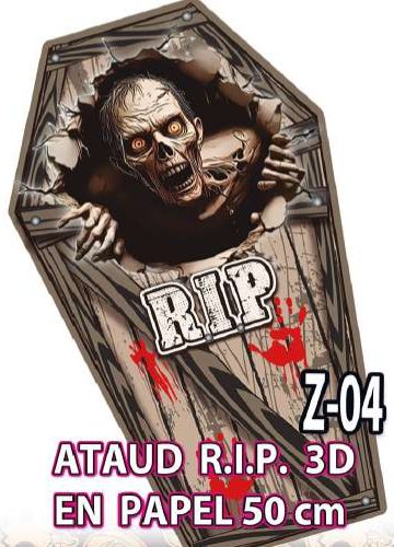Ataúd R.I.P. 3D en papel